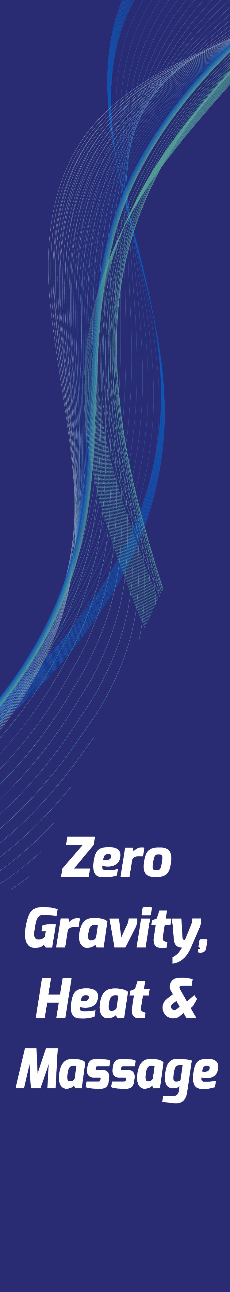 5in x 28in - Blue Zero Gravity Heat & Massage Seat Back Drape