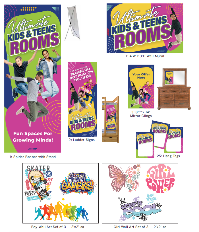 Kids & Teens In-Store Signage Kit – Imagine Ashley Signage Site
