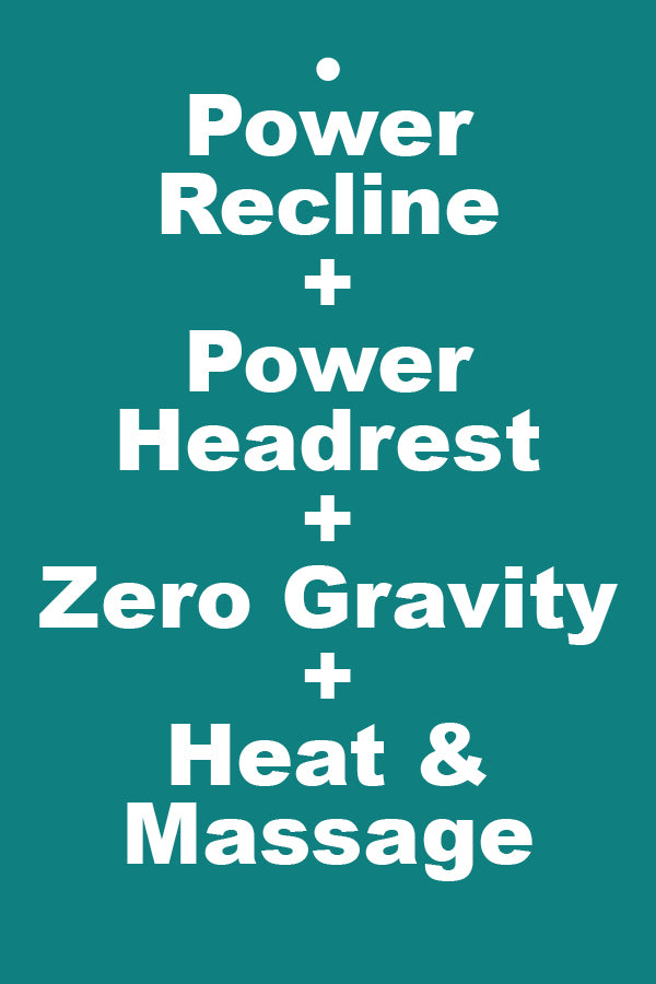 Hang Tag Power Recline + Power Headrest + Zero Gravity Heat & Massage