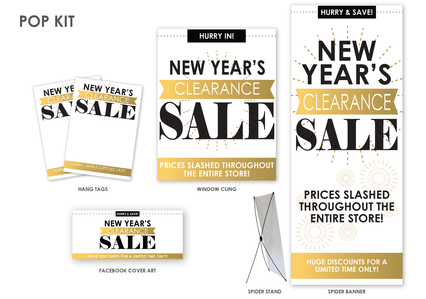 New Year's Clearance Sale In-Store Signage Kit