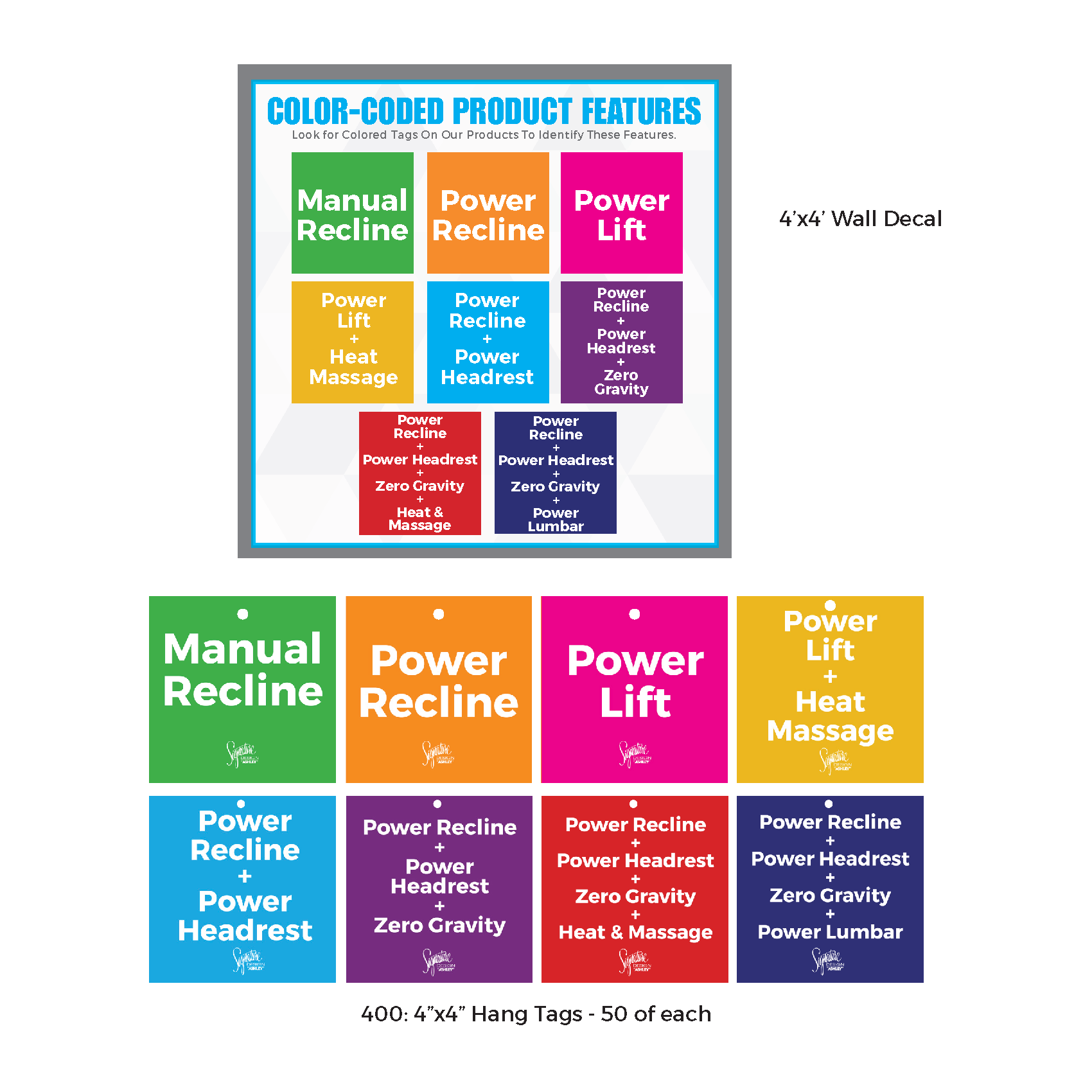 Motion Signage - Color Coded Package – Imagine Ashley Signage Site