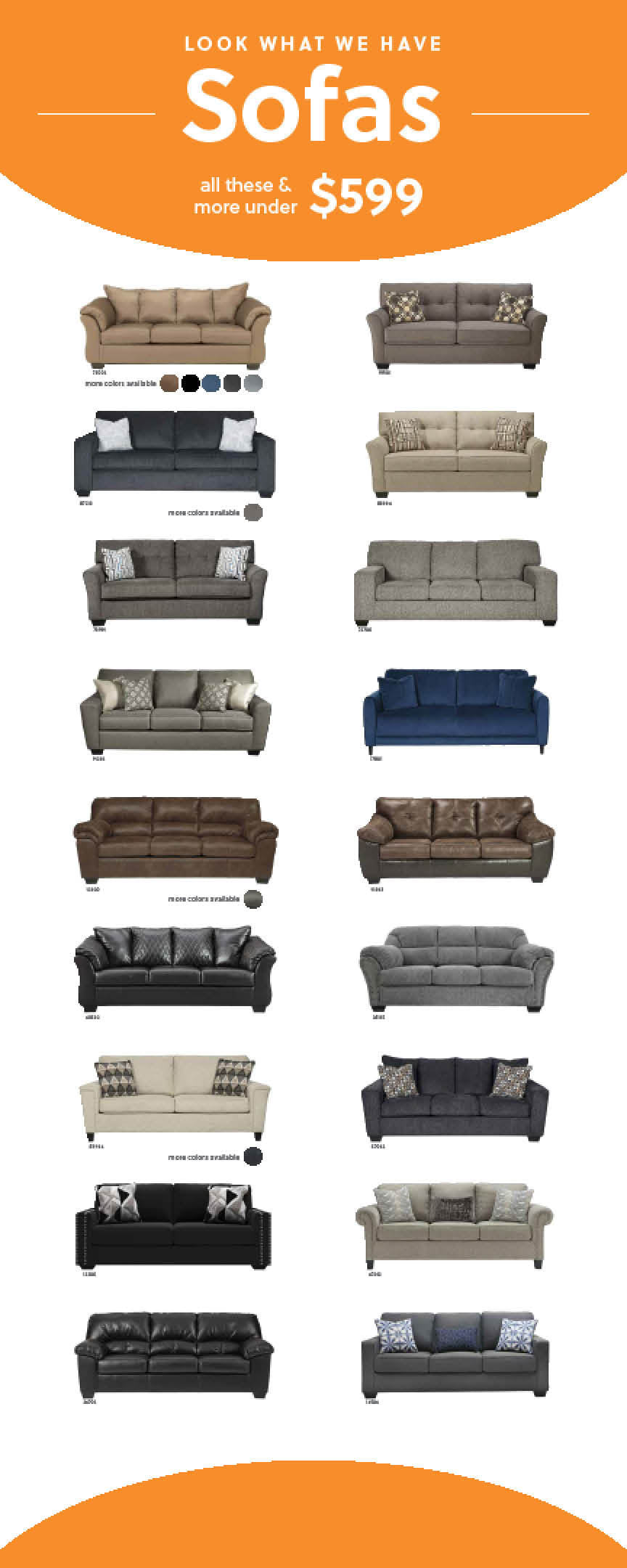 Stationary Signage Price Point Spider Banner -$599 Sofas (v1)
