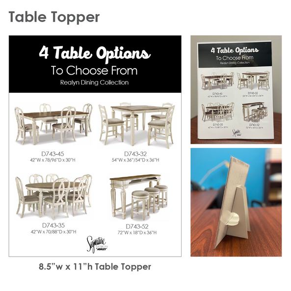 Casegoods Signage Table Toppers – Imagine Ashley Signage Site